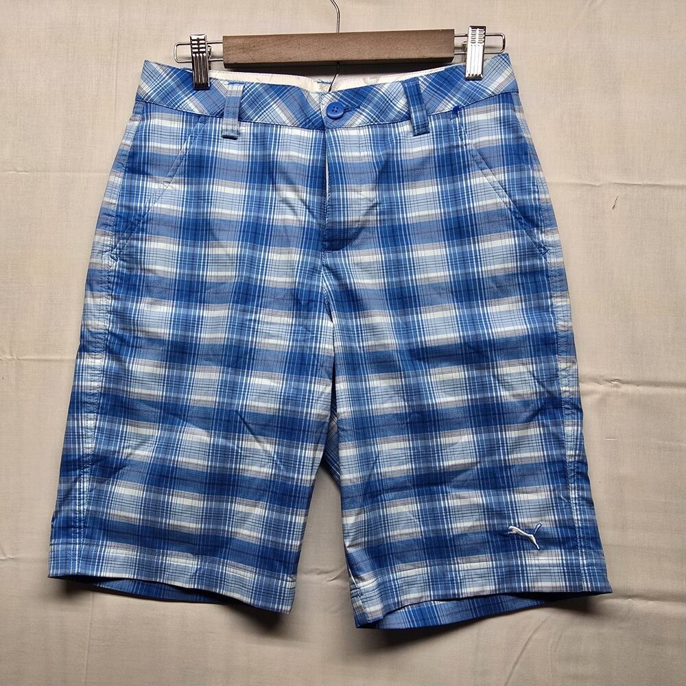 Puma Golf Shorts Mens 34 White Blue DryCell Performance Tech New Wave NWT